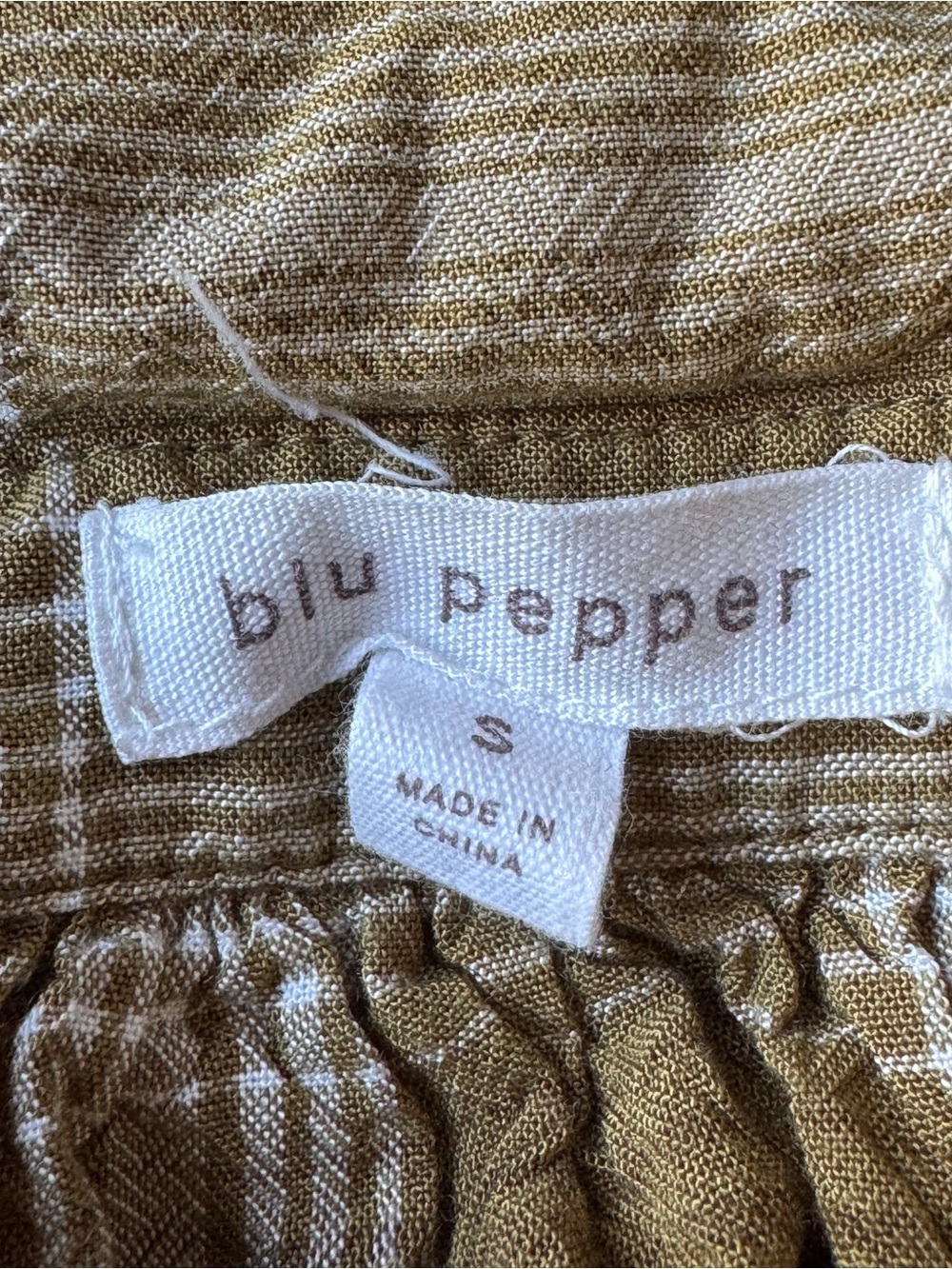 Blu pepper Women's Plaid Button-Front peasant boho hippie Blouse small EUC - Picture 7 of 7